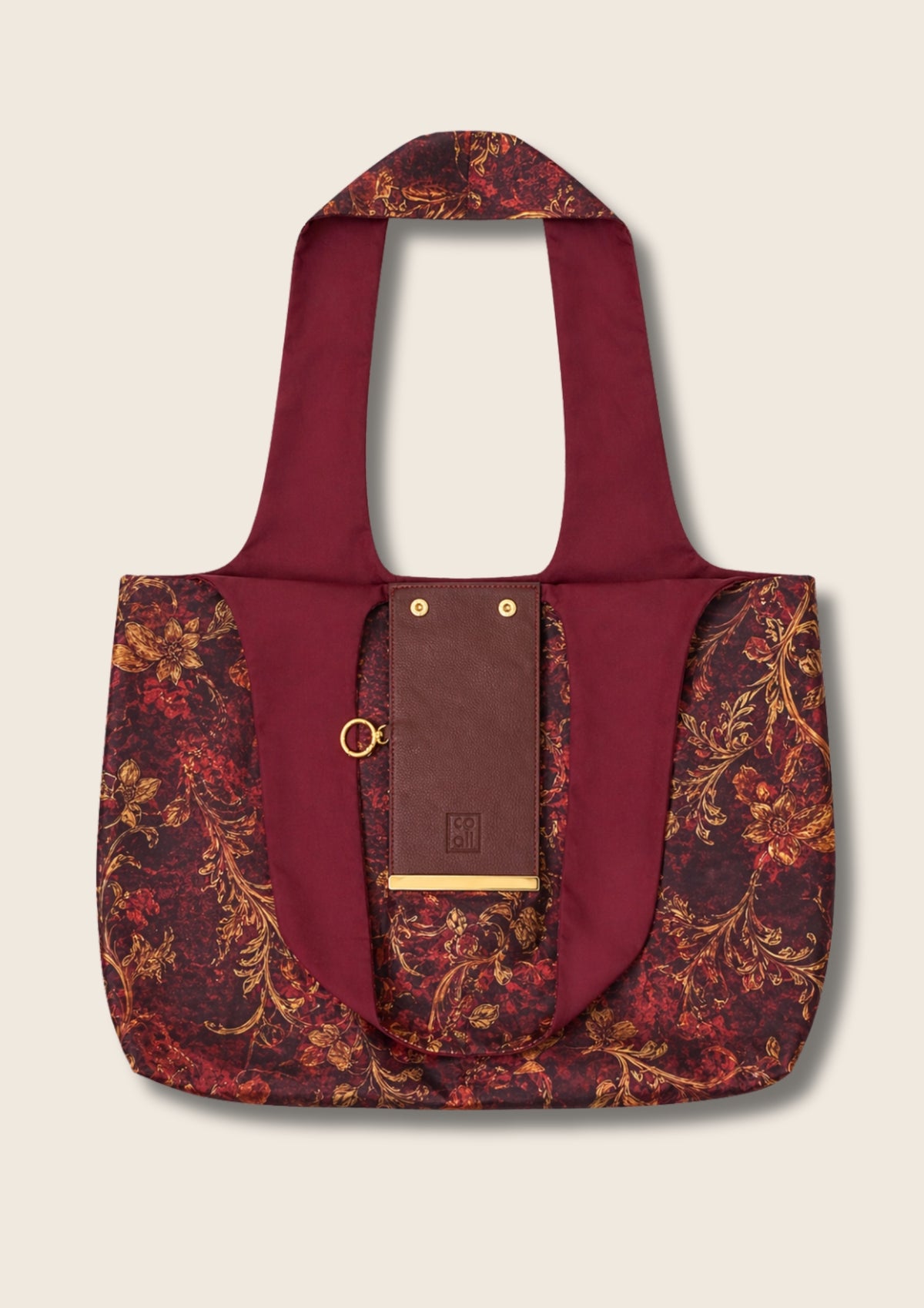 Bordo-Çiçek Charm Çanta