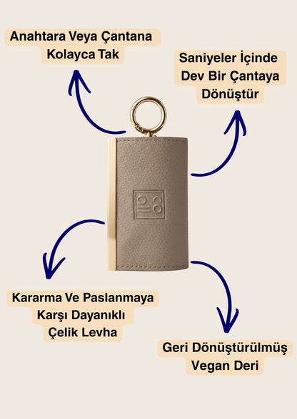 Bej-Ekose Charm Çanta