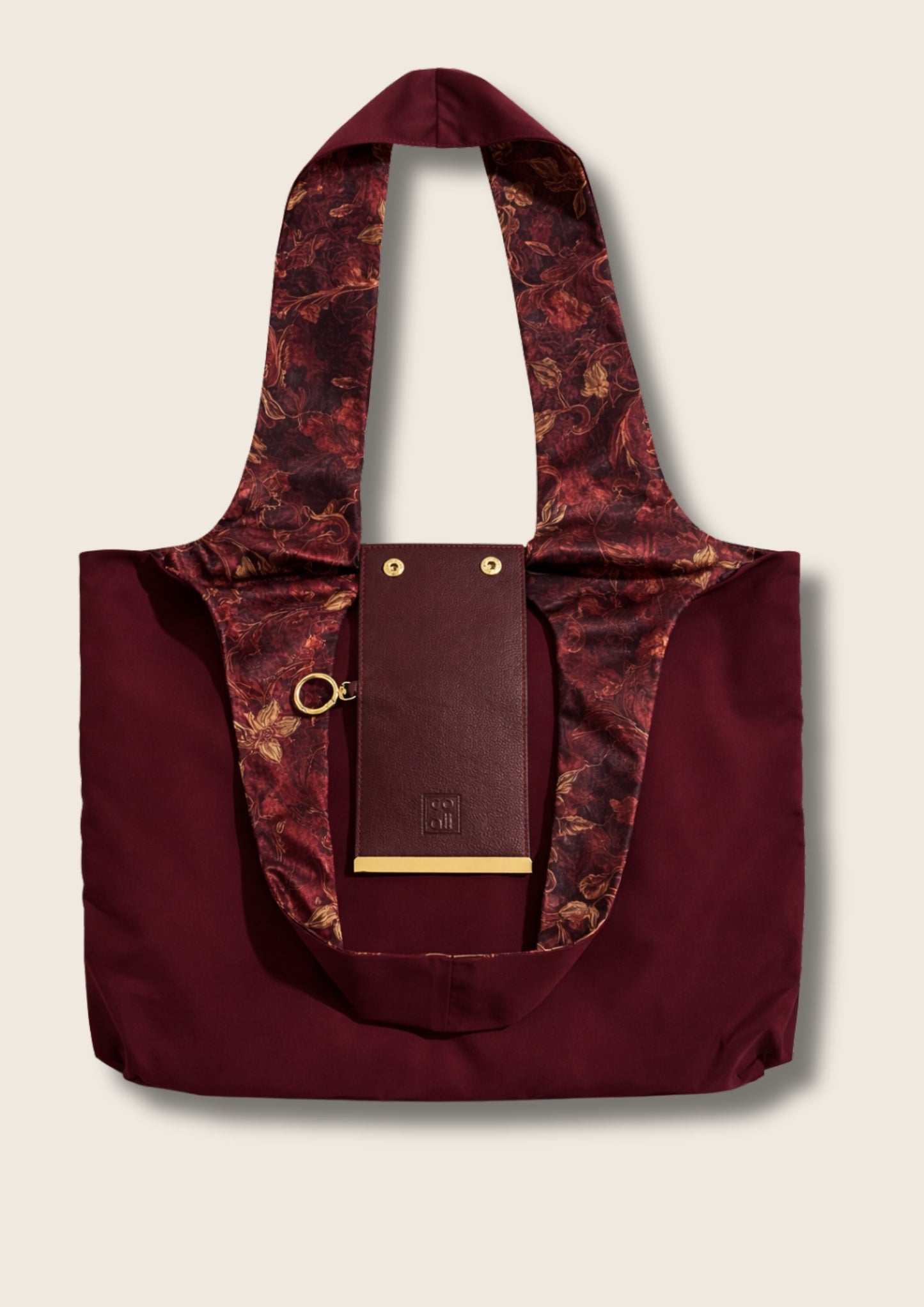 Bordo-Çiçek Charm Çanta