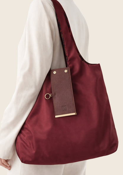 Bordo-Çiçek Charm Çanta