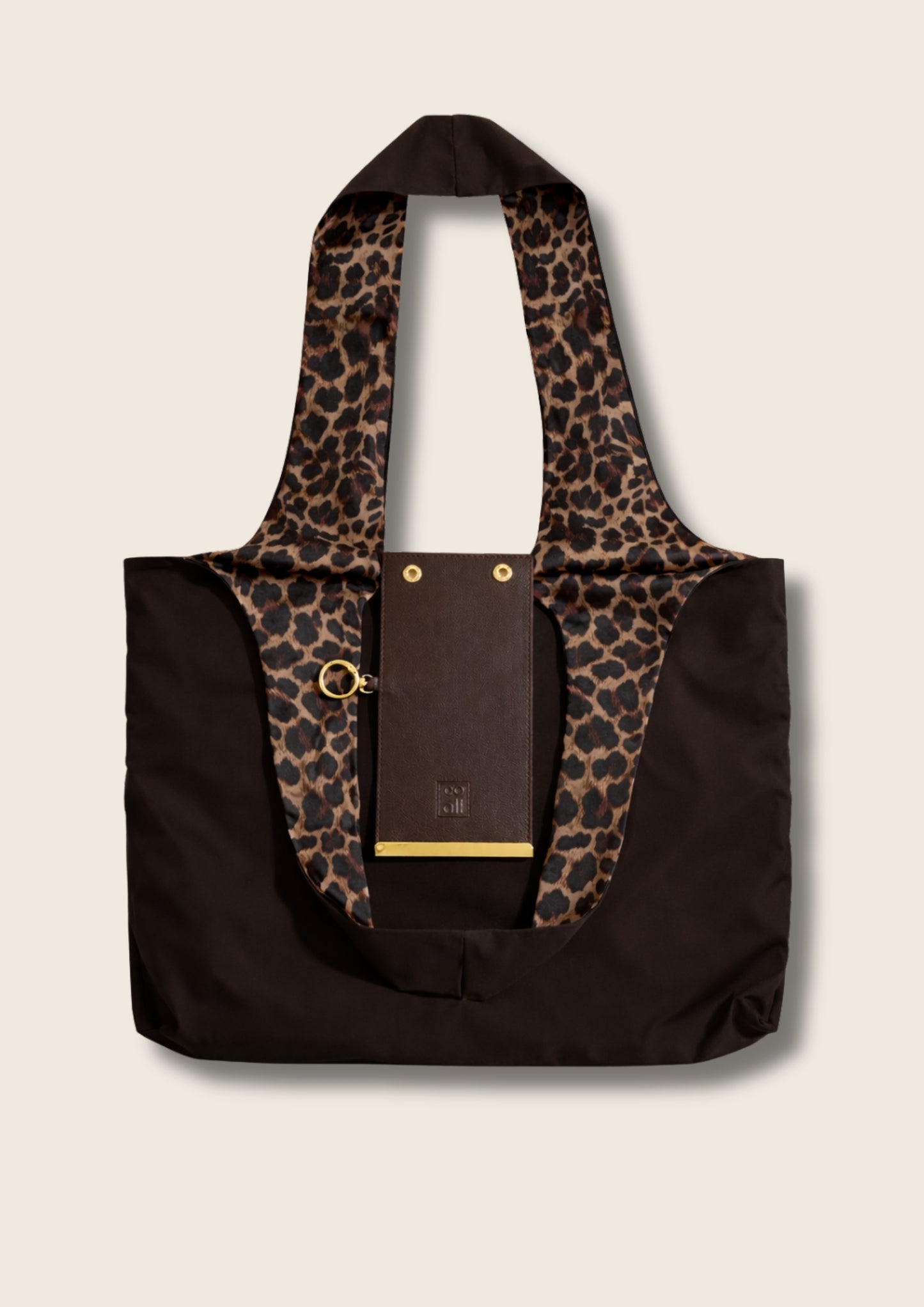 Kahve-Leopar Charm Çanta