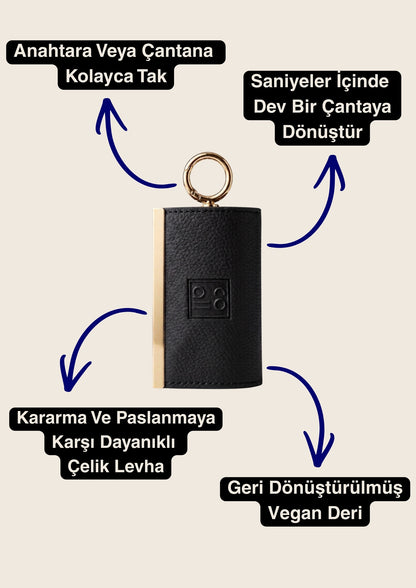 Siyah-Elit Charm Çanta