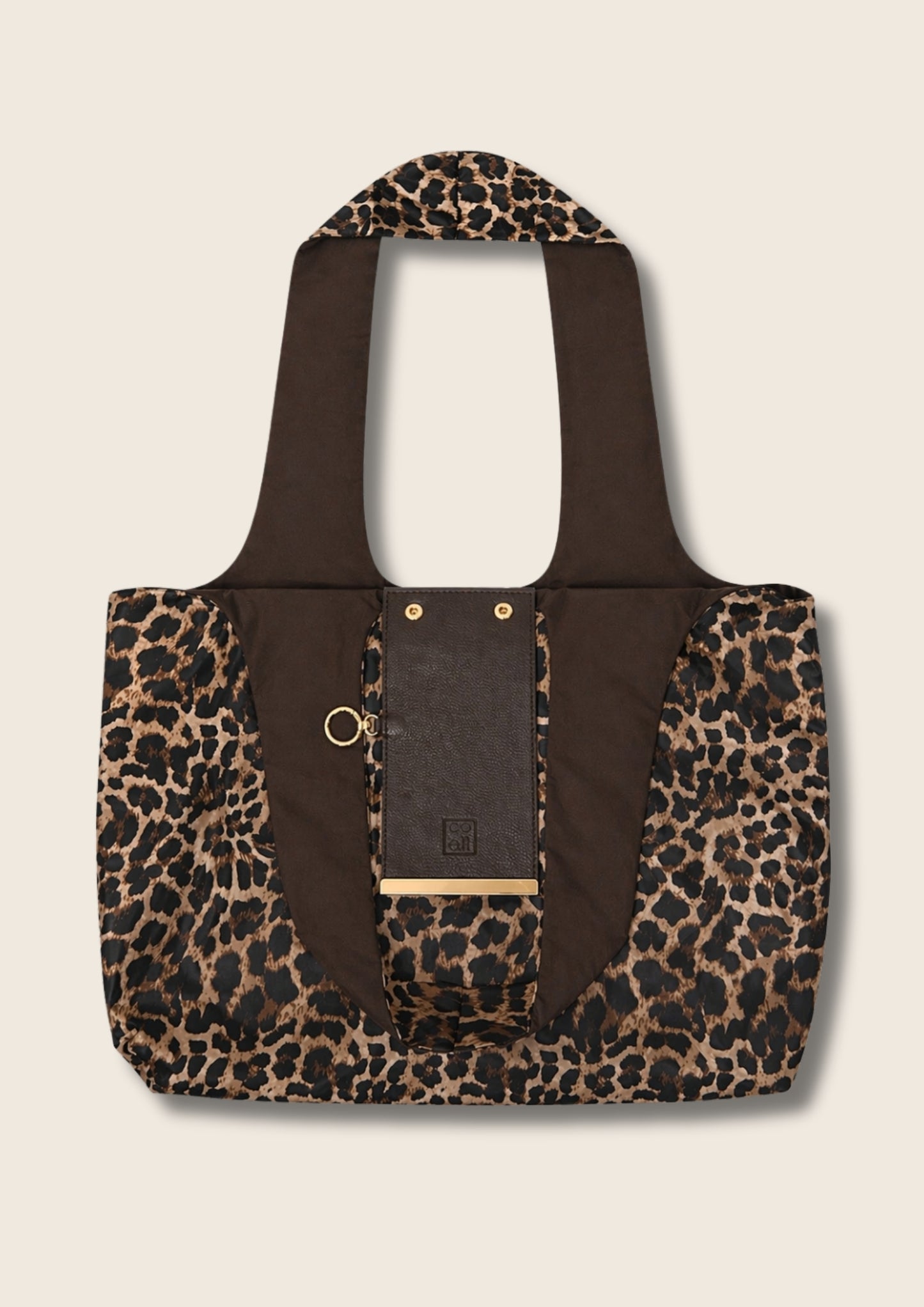 Kahve-Leopar Charm Çanta