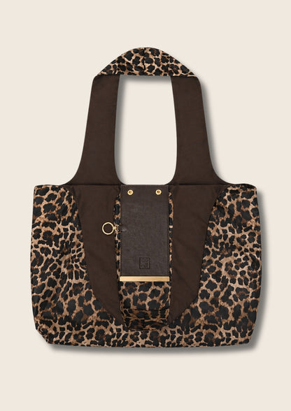 Kahve-Leopar Charm Çanta