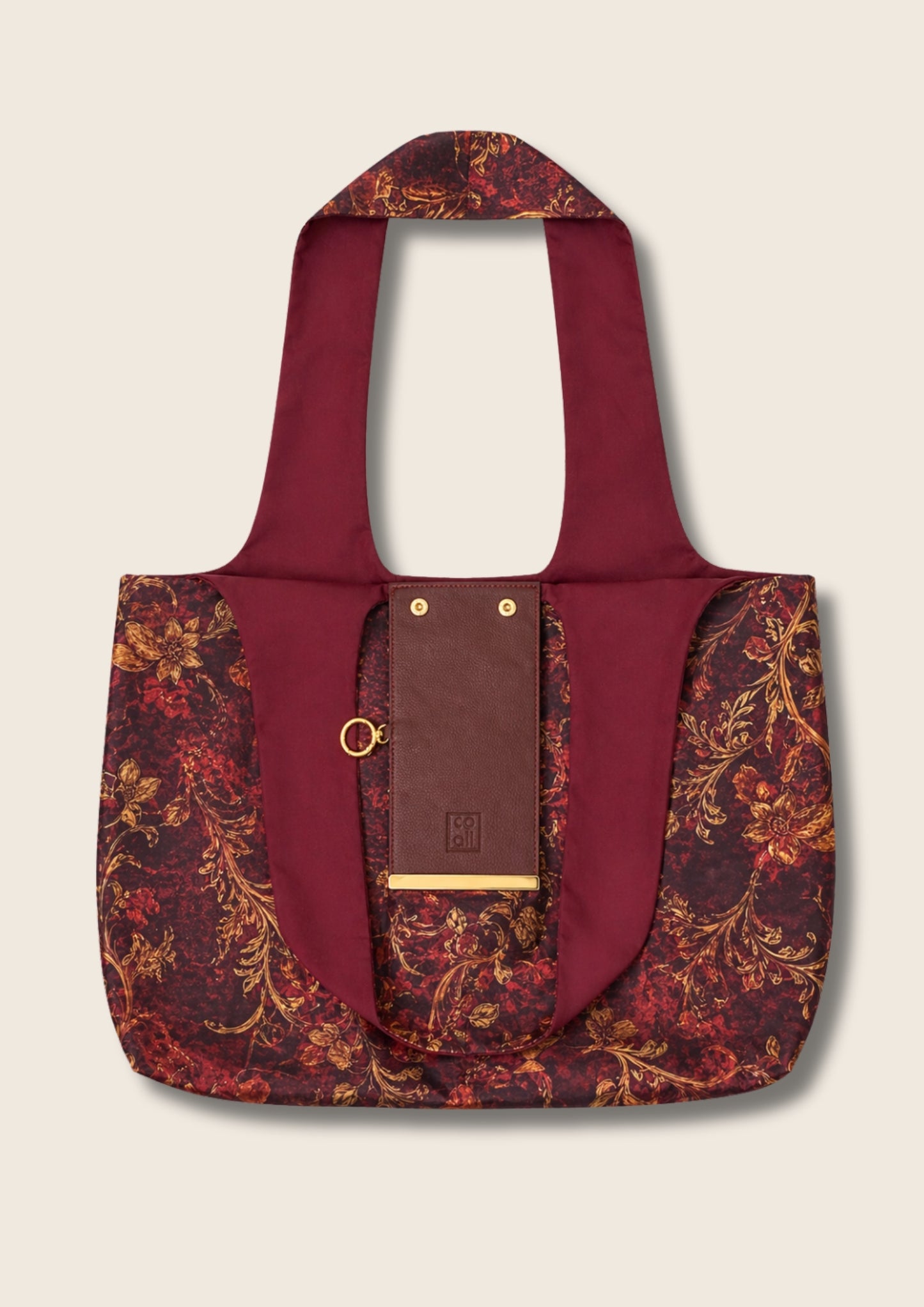 Bordo-Çiçek Charm Çanta