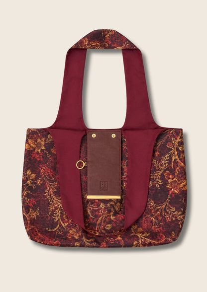 Bordo-Çiçek Charm Çanta